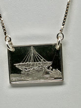 Load image into Gallery viewer, Redesigned Sterling Silver Necklace w/Sailing Ship Motif (Phoenician Trading Ship)
