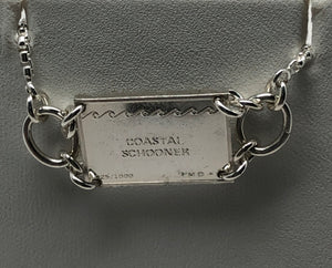 Redesigned Sterling Silver Sailing Ship Bracelet ( Coastal Schooner )