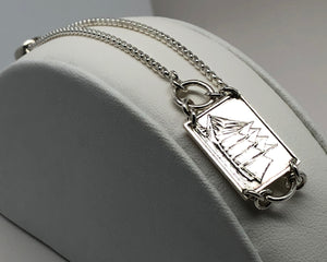 Redesigned Sterling Silver Sailing Ship Bracelet ( Coastal Schooner )