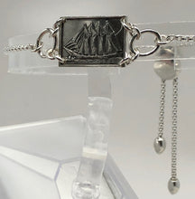 Load image into Gallery viewer, Redesigned Sterling Silver Sailing Ship Bracelet ( Coastal Schooner )

