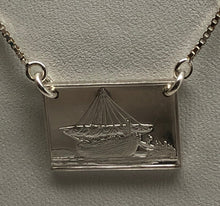 Load image into Gallery viewer, Redesigned Sterling Silver Necklace w/Sailing Ship Motif (Phoenician Trading Ship)
