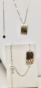 Redesigned Necklace & Bracelet Set 14K and Sterling Zebra Print