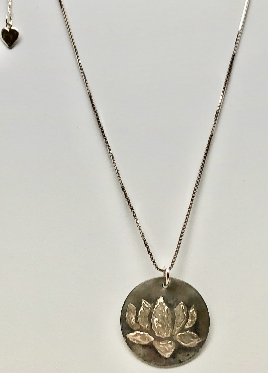 Original Sterling Silver Necklace w/ Lotus Design