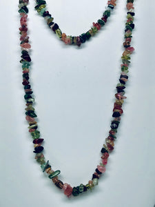 Fabulous Find Tourmaline Peridot Chip Necklace 36"