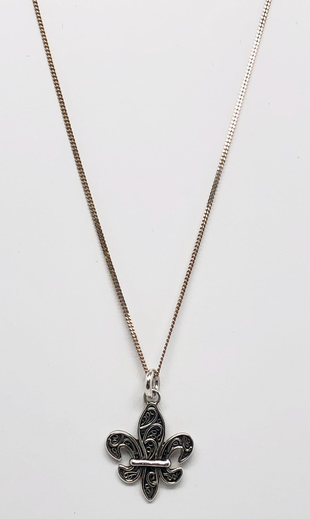 Fabulous Find Lori Boon Sterling Silver Fleur de Lys Necklace