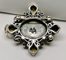 Load image into Gallery viewer, Fabulous Find Necklace / Pin Sterling Silver Onyx and 18K Accents signed Ann King
