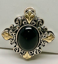 Load image into Gallery viewer, Fabulous Find Necklace / Pin Sterling Silver Onyx and 18K Accents signed Ann King

