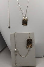Load image into Gallery viewer, Redesigned Necklace &amp; Bracelet Set 14K and Sterling Zebra Print

