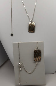 Redesigned Necklace & Bracelet Set 14K and Sterling Zebra Print