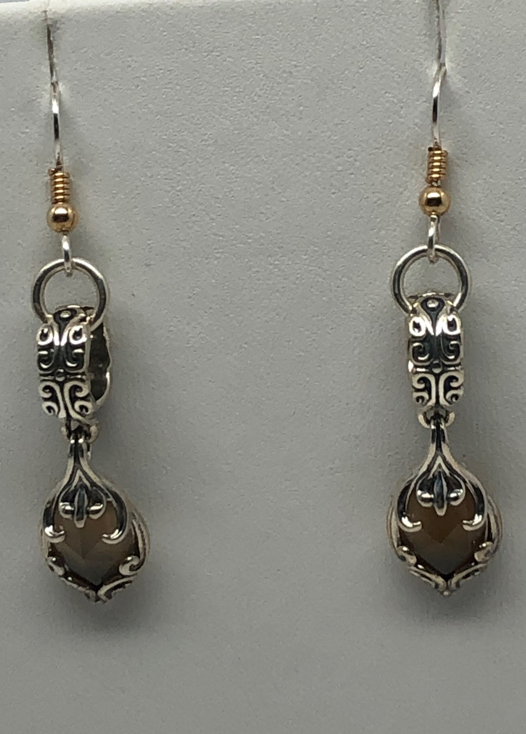 Redesigned Sterling Silver Dangle Earrings w/Agates